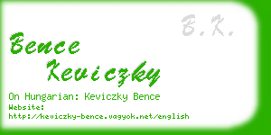 bence keviczky business card